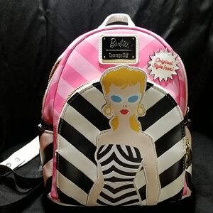Loungefly Barbie Pink and Black Chevron Backpack